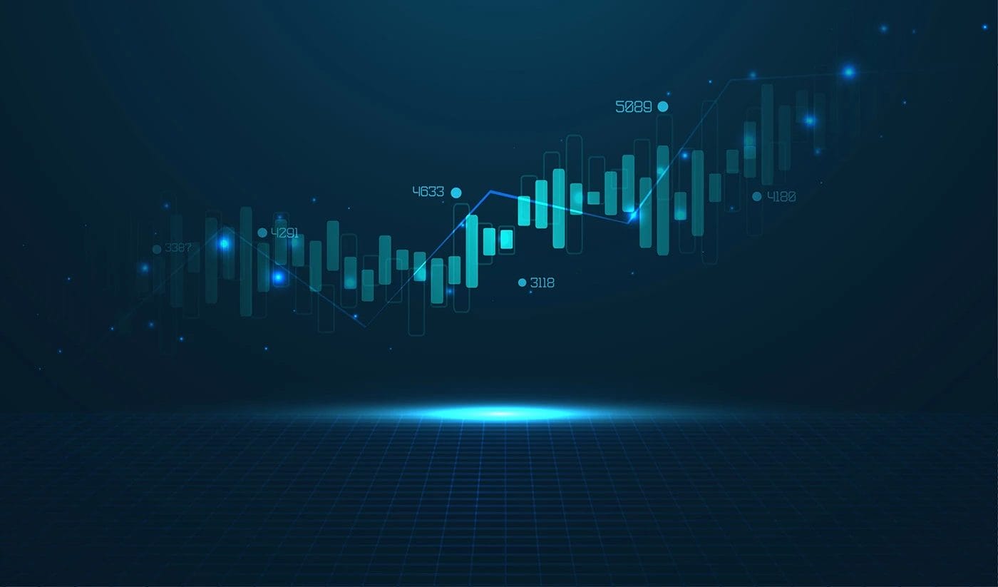 Diagram of a financial chart for line trading in day trading